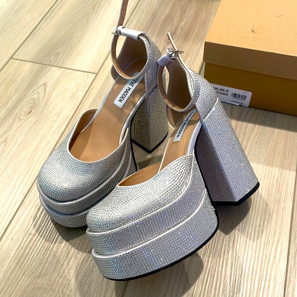 Steve Madden Charlize-R Rhinestones platform heels perfect wedding shoes